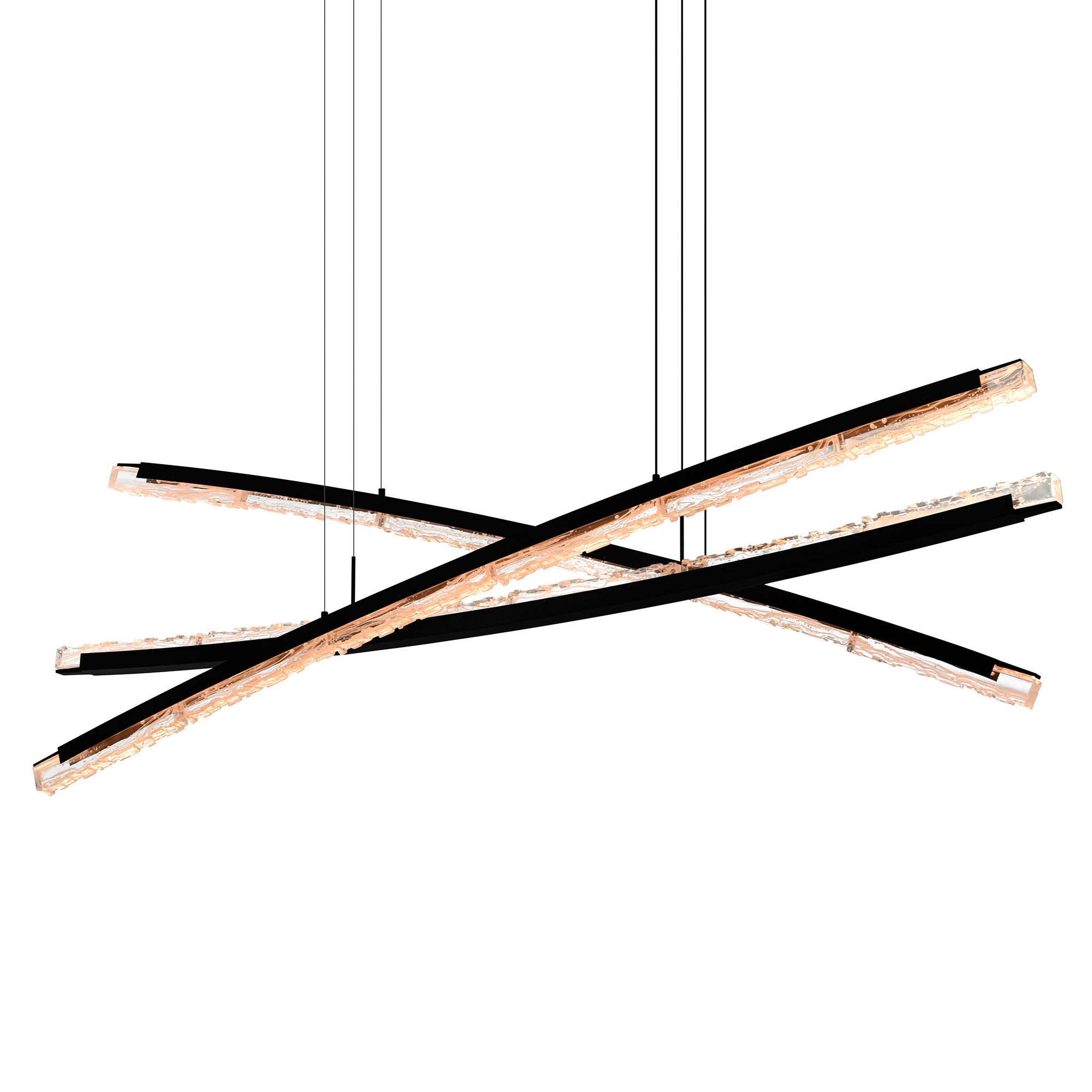 Image 2 Saber Integrated LED 70in Black Chandelier with Handcrafted Glass more views