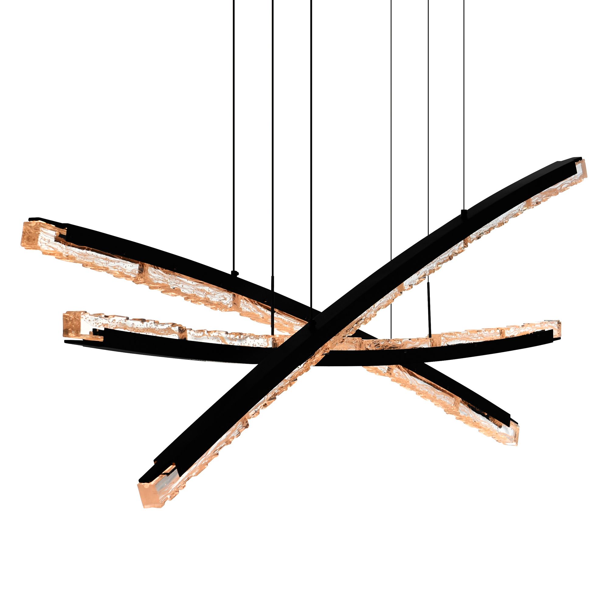 Image 3 Saber Integrated LED 70in Black Chandelier with Handcrafted Glass more views