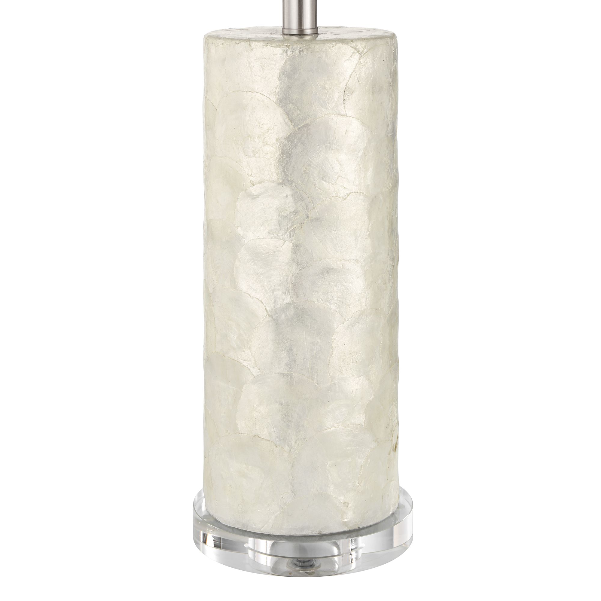 Watch A Video About the Sabina Textured Pearlescent White Cylinder Table Lamp