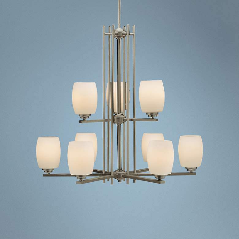 Image 1 Sabina Brushed Nickel 30 inchW 9-Light Chandelier by Kichler