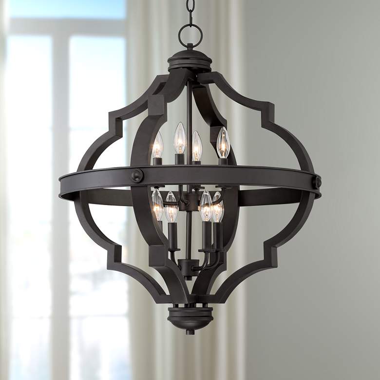 Image 1 Sabine 25 1/4" Wide Bronze Metal 8-Light Pendant Chandelier