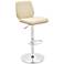 Sabine Adjustable Swivel Barstool in Walnut Finish with Cream Faux Leather