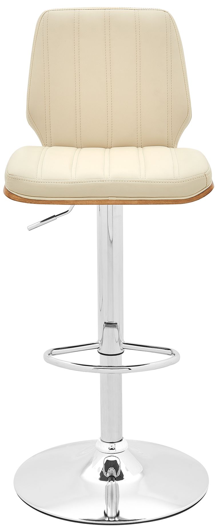 Image 3 Sabine Adjustable Swivel Barstool in Walnut Finish with Cream Faux Leather more views