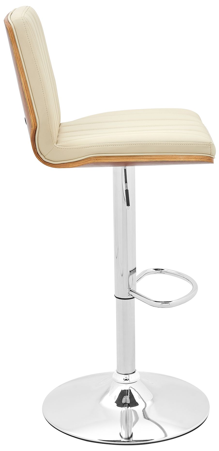 Image 4 Sabine Adjustable Swivel Barstool in Walnut Finish with Cream Faux Leather more views