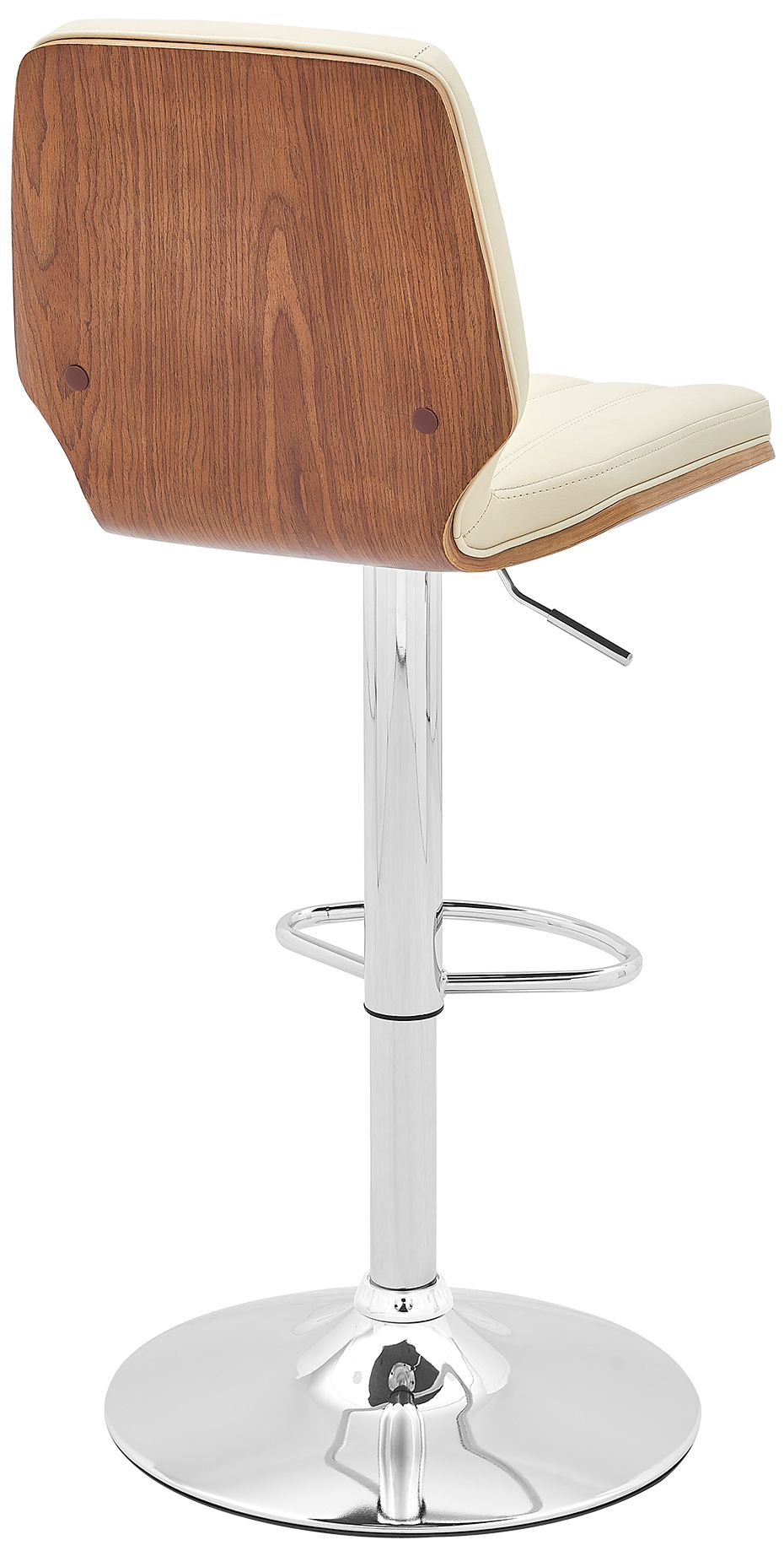 Image 5 Sabine Adjustable Swivel Barstool in Walnut Finish with Cream Faux Leather more views