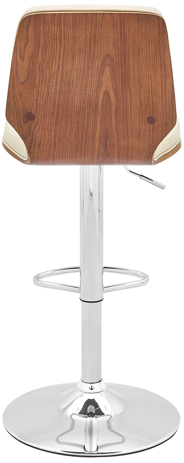 Image 6 Sabine Adjustable Swivel Barstool in Walnut Finish with Cream Faux Leather more views
