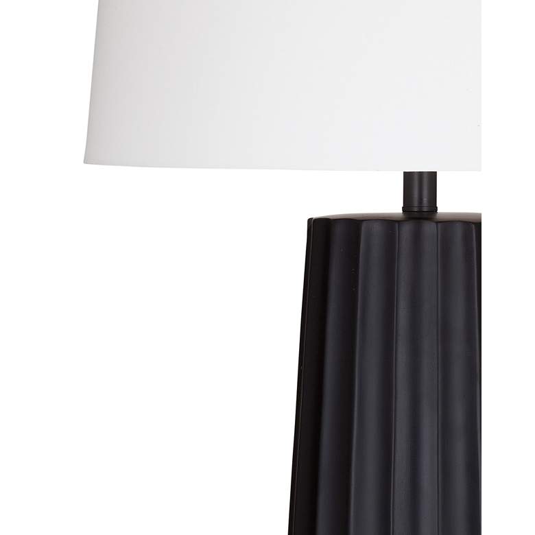 Image 3 Sabine Matte Black Table Lamp with White Linen Shade more views