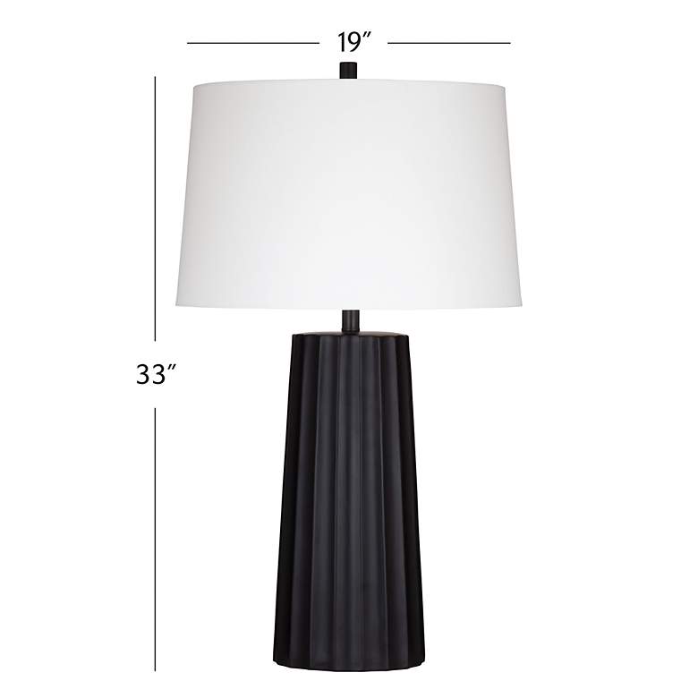 Image 6 Sabine Matte Black Table Lamp with White Linen Shade more views