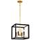 Sable Point 14 1/4"W Black and Gold 4-Light Foyer Pendant