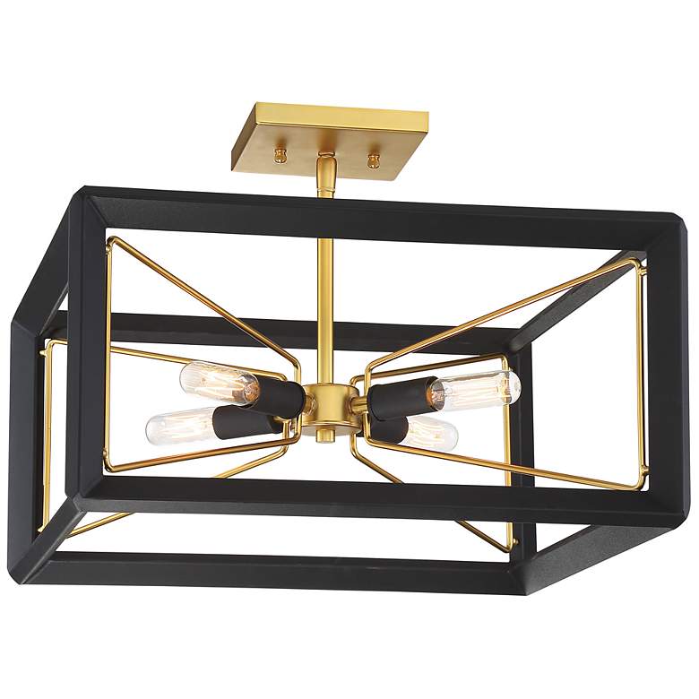 Image 1 Sable Point 16 1/2" Wide Sand Coal Honey Gold 4-Light Ceiling Light