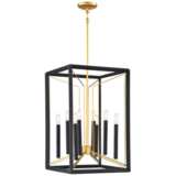 Sable Point 16 1/4&quot;W Black and Gold 8-Light Foyer Pendant