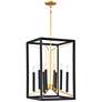 Sable Point 16 1/4"W Black and Gold 8-Light Foyer Pendant