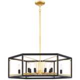 Sable Point 26&quot; Wide Black and Gold 12-Light Pendant Light