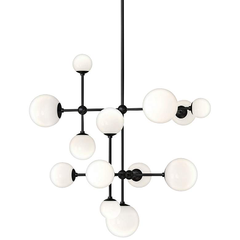 Image 2 Sabon&#8482; 29 inch Wide Satin Black 3-Light LED Pendant Light