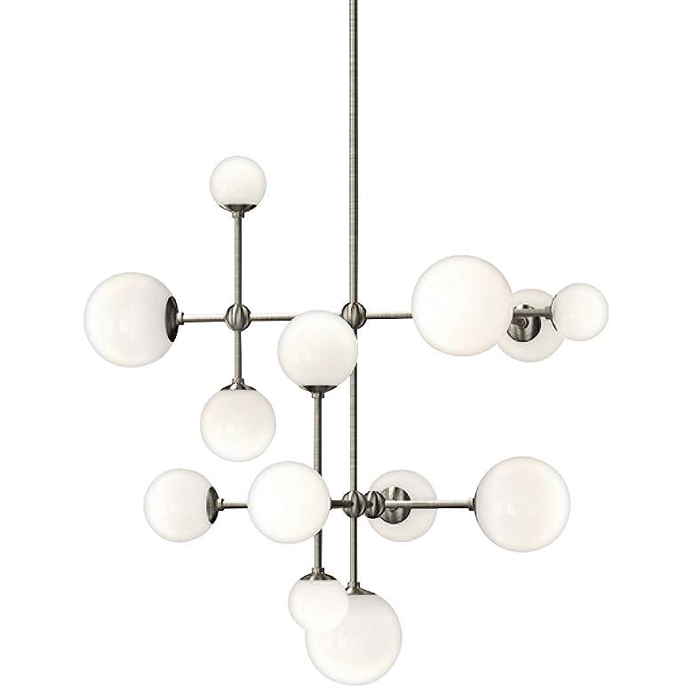 Image 2 Sabon 29 inch Wide Satin Nickel Finish LED Modern Pendant Light