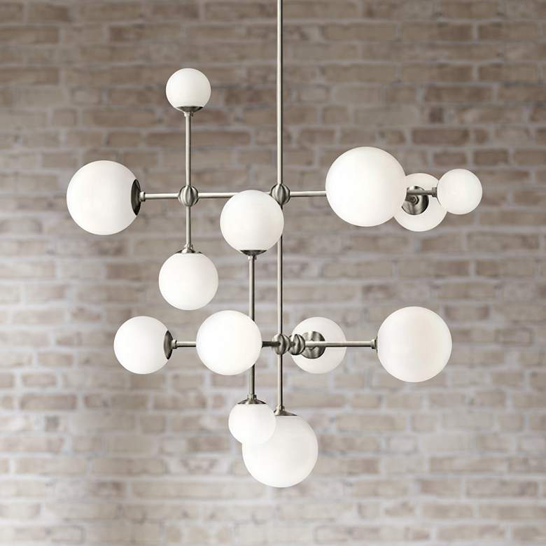 Image 1 Sabon 29" Wide Satin Nickel Finish LED Modern Pendant Light
