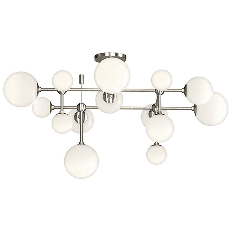 Image 1 Sabon 32.25" Wide Satin Nickel LED Surface Mount