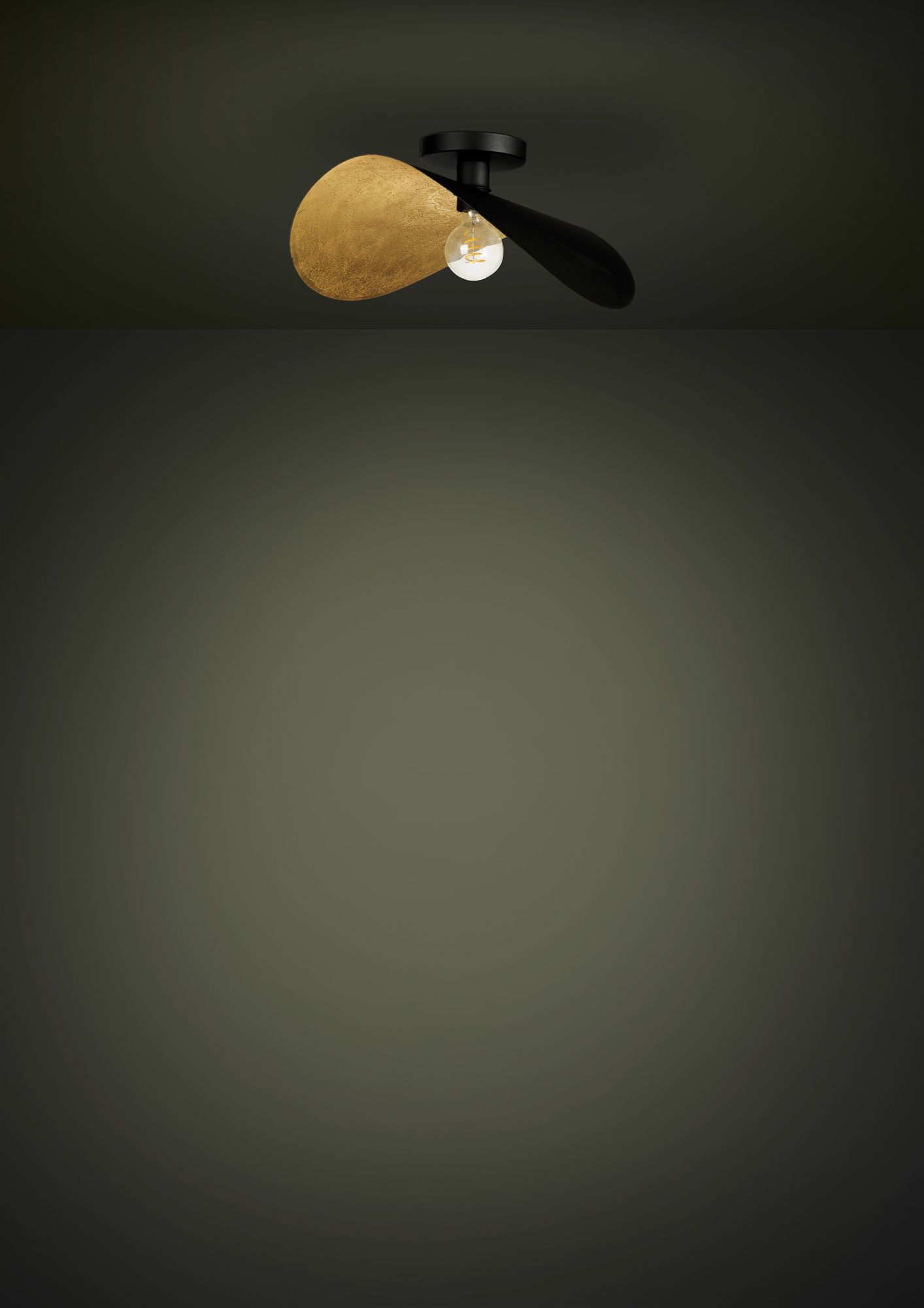 Image 5 Saceda 20.87-inch 1-Light Black and Gold Leaf Convertible Pendant Light more views