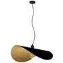 Saceda 21.65-inch 1-Light Black and Gold Leaf Pendant Light