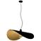 Saceda 21.65-inch 1-Light Black and Gold Leaf Pendant Light