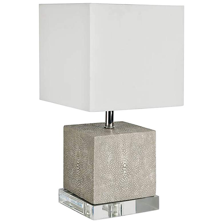 Image 1 Sacha 15 1/2 inch High Ivory Gray Shagreen Accent Table Lamp