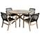 Sachi and Brighton 5 Piece Dining Set in Eucalyptus with Rope