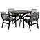Sachi and Brighton 5 Piece Dining Set in Eucalyptus Wood with Rope