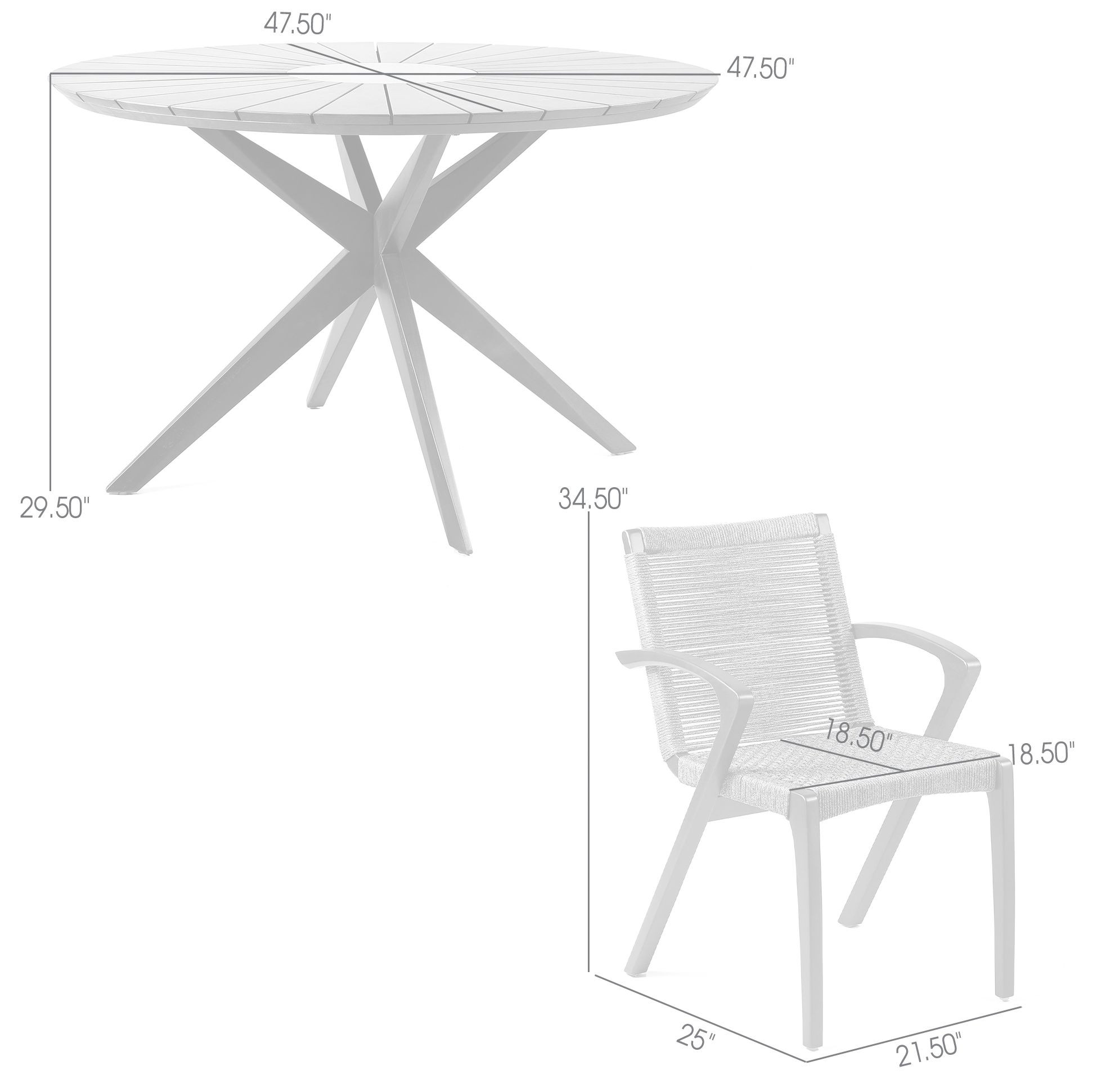 Sachi and Nabila Outdoor 5 Piece Eucalyptus and Concrete Dining Set