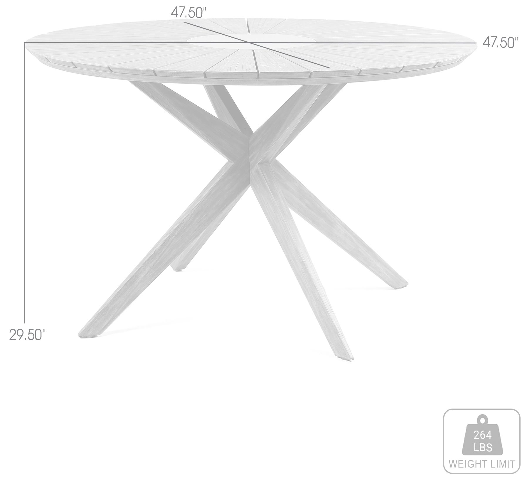 Image 7 Sachi Outdoor Light Eucalyptus Wood and Concrete Round Dining Table more views