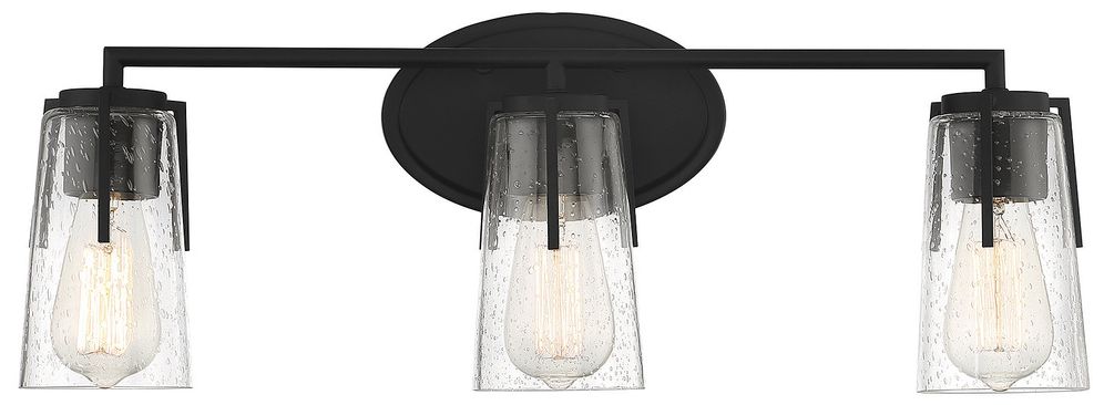 Sacremento 3-Light Bathroom Vanity Light in Black