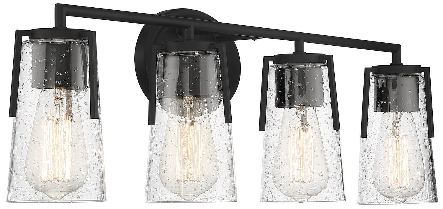 Image 4 Sacremento 4-Light Bathroom Vanity Light in Black more views