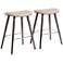 Saddle 25" Cream Faux Leather Wood Counter Stools Set of 2