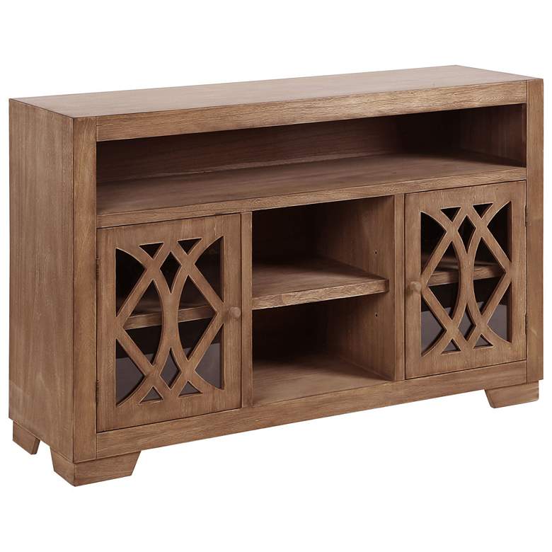 Image 1 Saddle Sand 56 inch Wide 2-Door Wooden Entertainment Stand