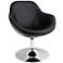 Saddlebrook Shell Black Faux Leather Modern Accent Chair