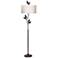 Sade Black Leaves and Twigs Cast Iron Floor Lamp