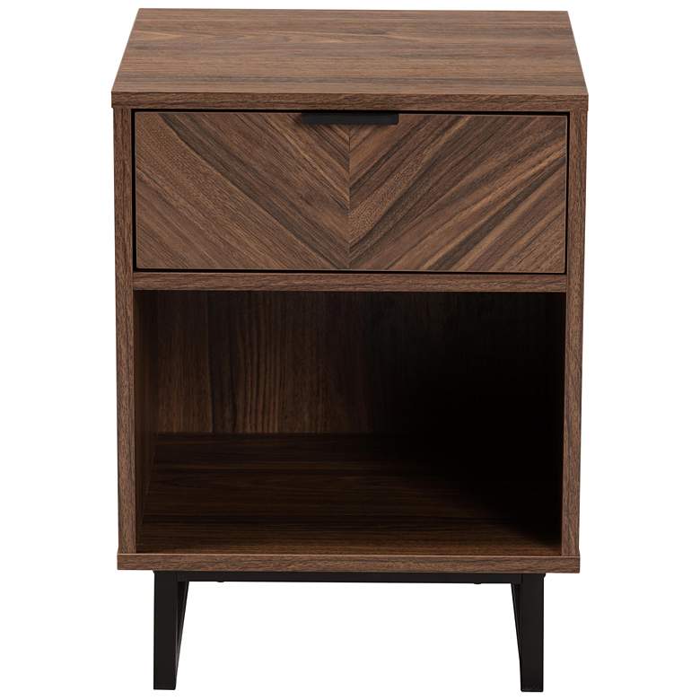 Image 4 Sadia 15 3/4 inch Wide Walnut Brown Wood 1-Drawer End Table more views