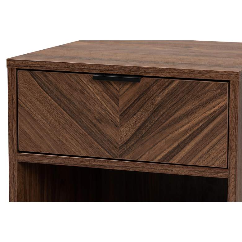 Image 6 Sadia 15 3/4 inch Wide Walnut Brown Wood 1-Drawer End Table more views