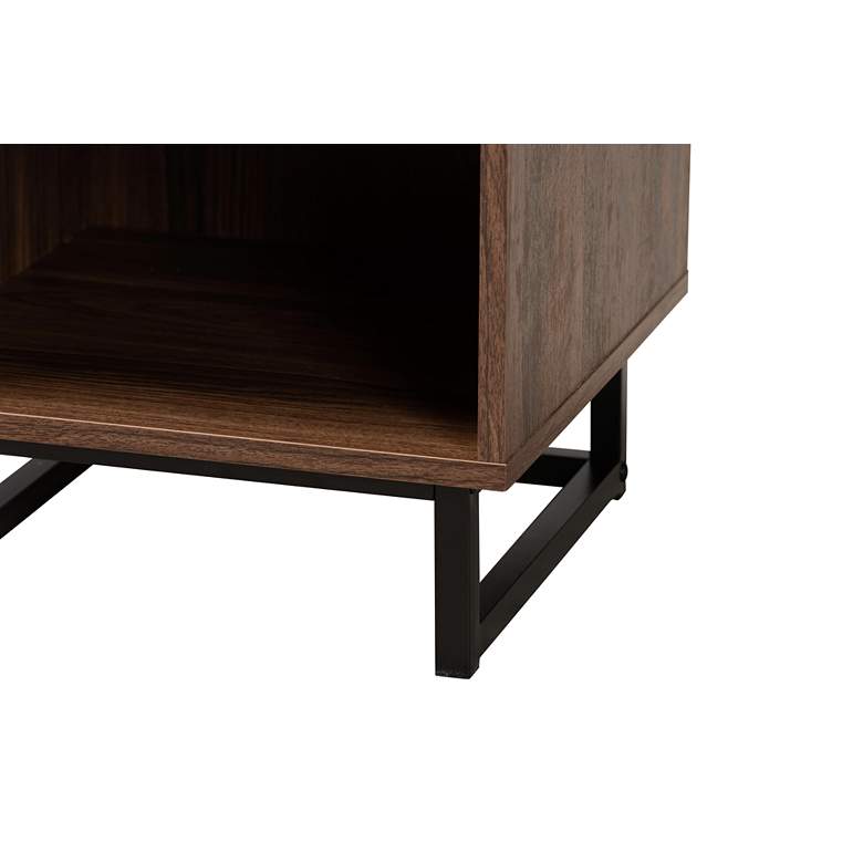 Image 7 Sadia 15 3/4 inch Wide Walnut Brown Wood 1-Drawer End Table more views