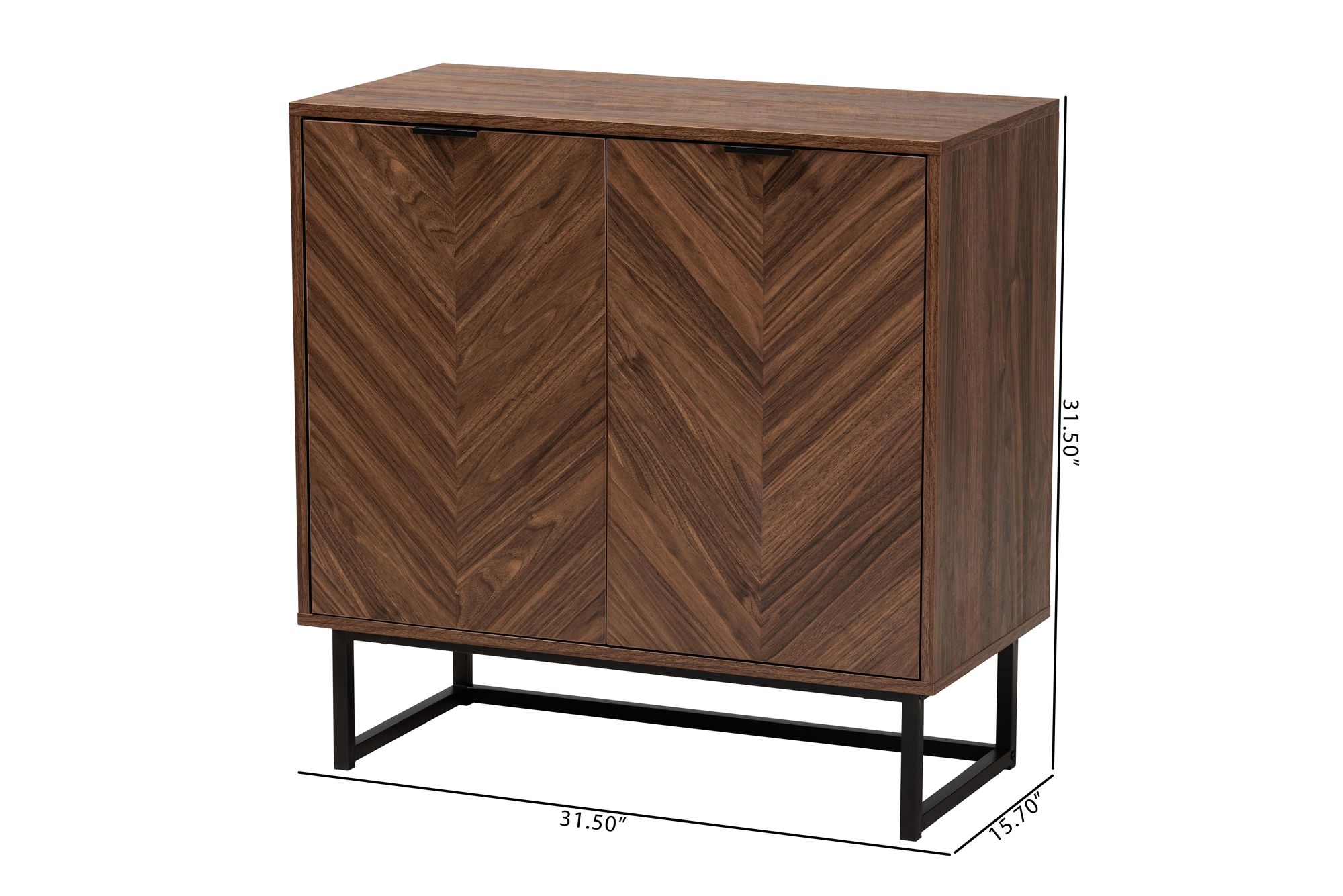 Sadia 31 1/2" Wide Walnut Brown Wood 2-Door Storage Cabinet