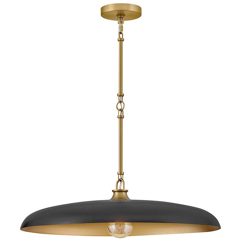 Image 2 Sadie 24" Wide Lacquered Brass and Black Pendant Light more views