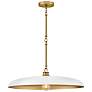 1_Sadie 24" Wide Lacquered Brass and Chalk White Pendant Light