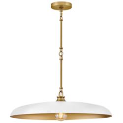 Sadie 24" Wide Lacquered Brass and Chalk White Pendant Light