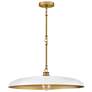 2_Sadie 24" Wide Lacquered Brass and Chalk White Pendant Light more views