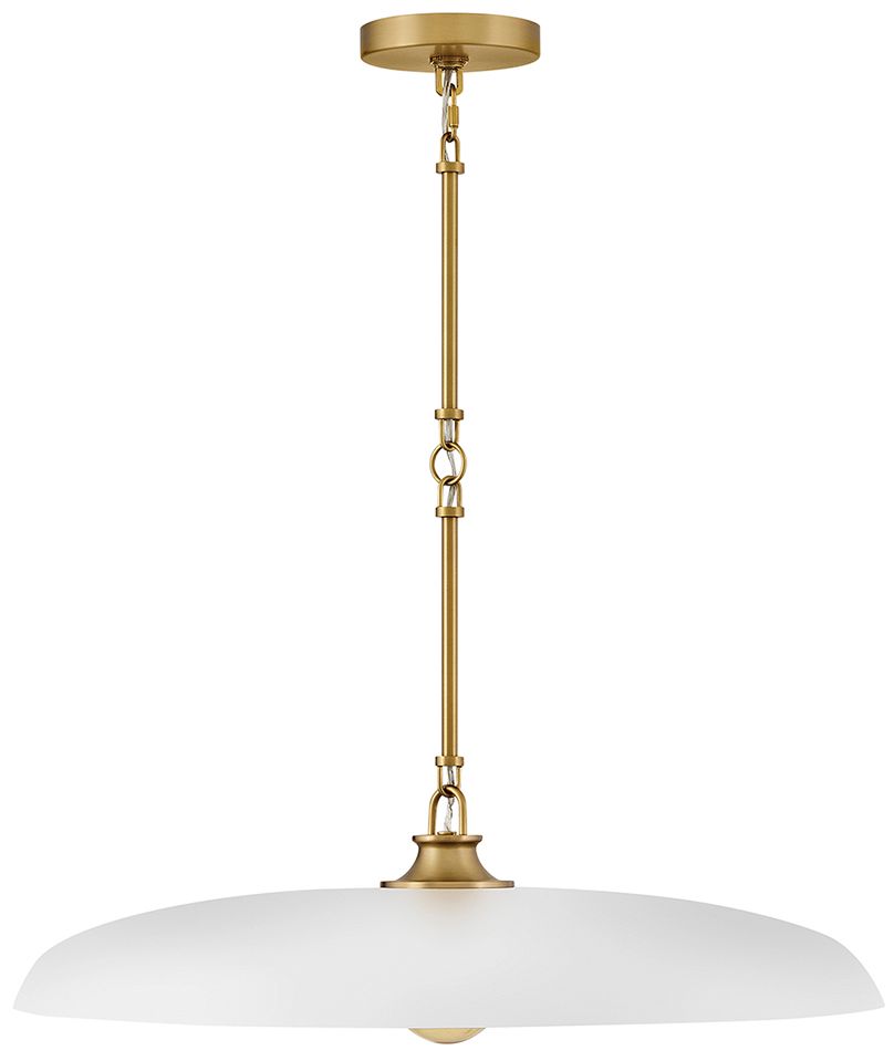 Sadie 24" Wide Lacquered Brass and Chalk White Pendant Light