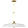 Sadie 24" Wide Lacquered Brass and Chalk White Pendant Light