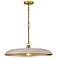 Sadie 24" Wide Lacquered Brass and Light Taupe Pendant Light