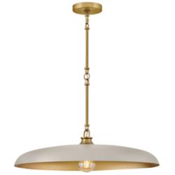 Sadie 24" Wide Lacquered Brass and Light Taupe Pendant Light