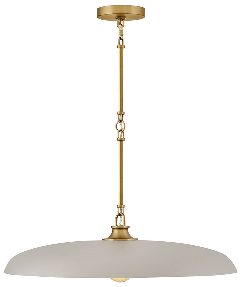 Sadie 24" Wide Lacquered Brass and Light Taupe Pendant Light