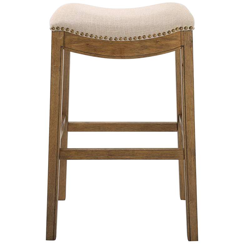 Image 1 Sadie 30" Cream Linen Fabric Bar Stool