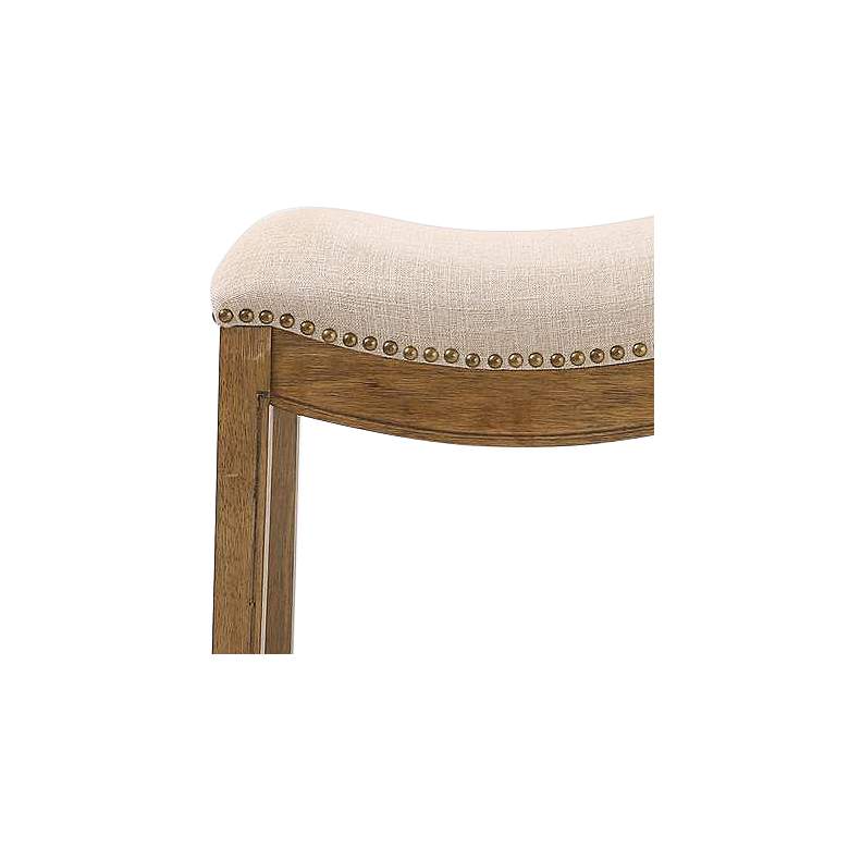 Image 2 Sadie 30 inch Cream Linen Fabric Bar Stool more views